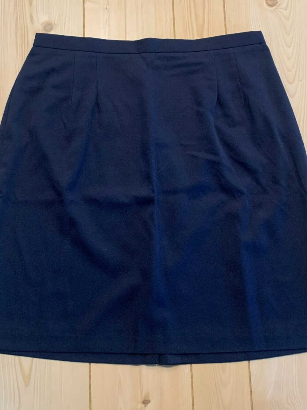 Vintage 90s Isaac Hazan Business Casual Navy Blue Knee Pencil Skirt Women's 20W